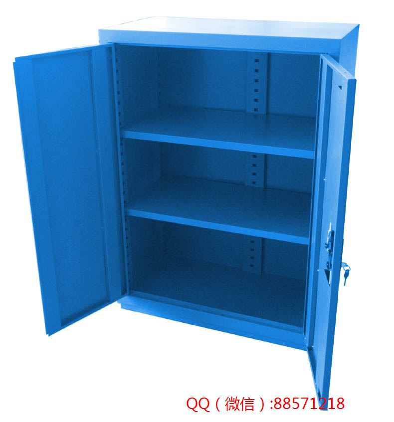 车间蓝门双层工具柜